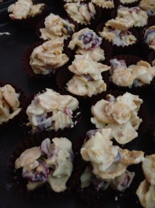 Chilled white chocolate cups. :)