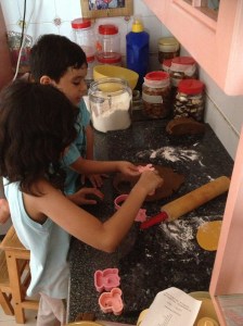 Kids working together in almost perfect harmony.