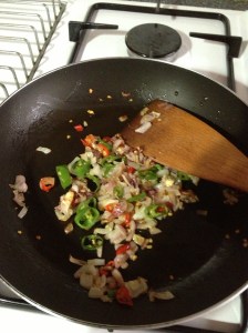 Frying the aromatics